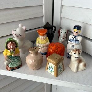 VTG JAPAN CERAMIC SALT AND PEPPER SHAKERS 10 PIECE